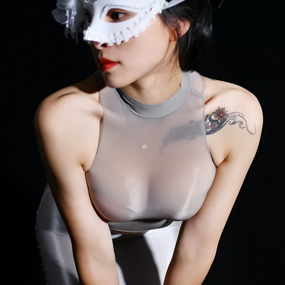 Sheer Tops Shiny Soft Womens F - Sheer Mesh Bra review and price