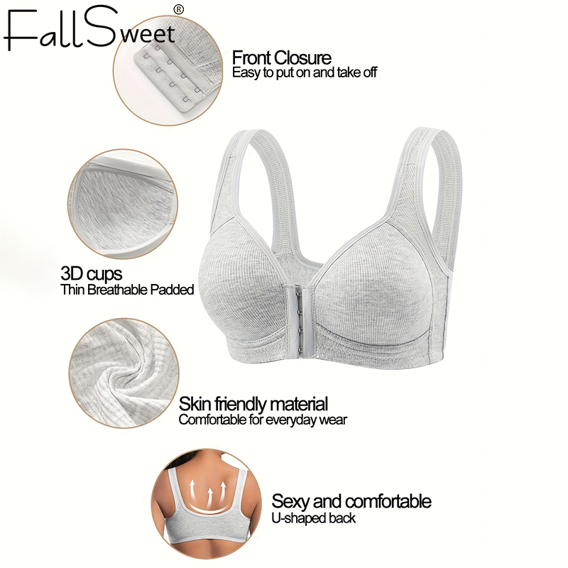 Fallsweet Seamless Front Closu - Mastectomy Bra Pocket review and price